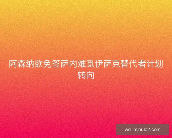 阿森纳欲免签萨内难觅伊萨克替代者计划转向